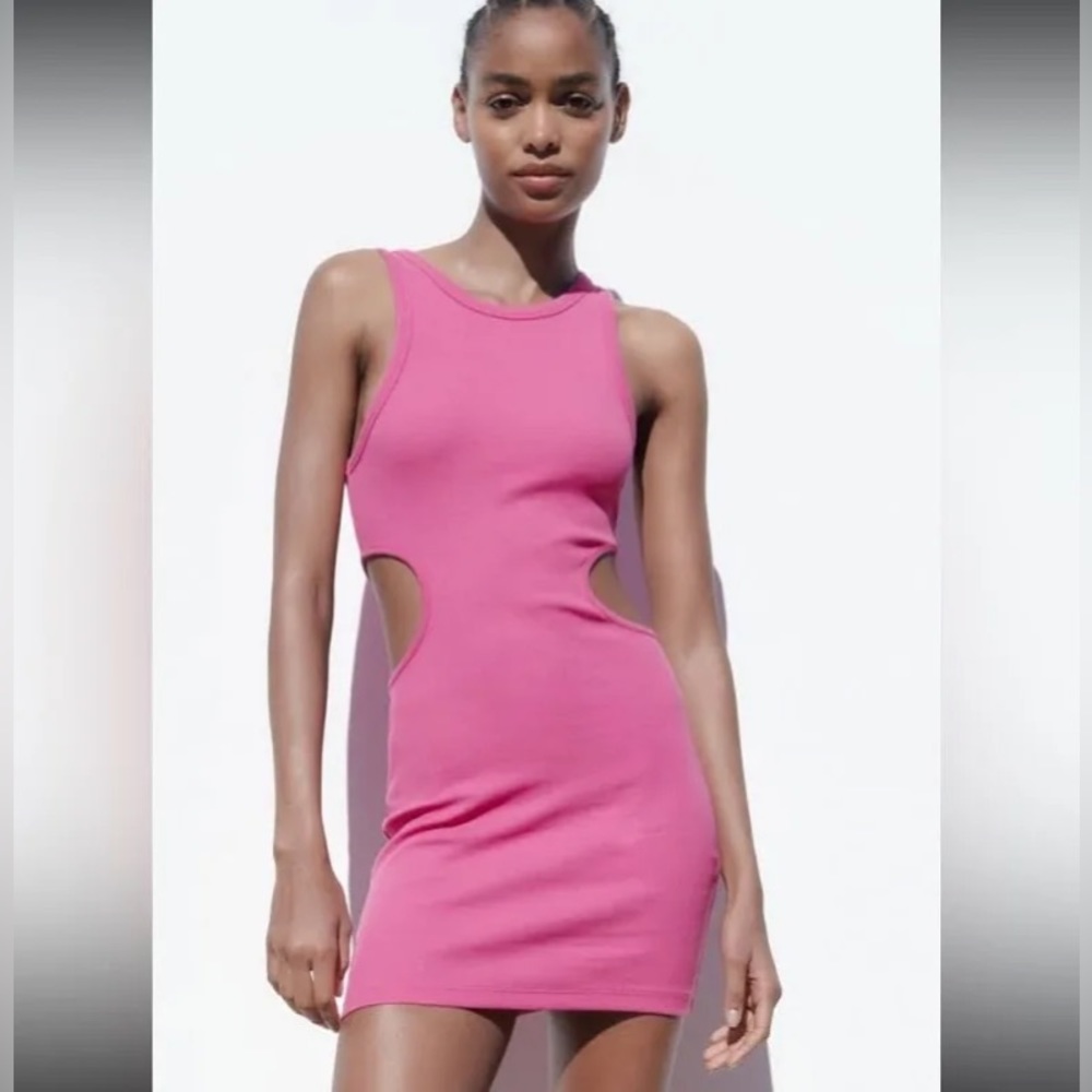 Zara Cut-Out Mini Knit Dress 🩷